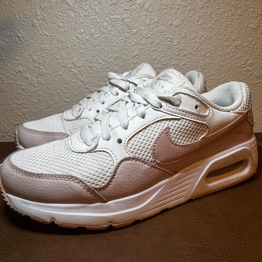 Nike Women's White Blush Pink Mesh Air Max SC Shoes Sneakers